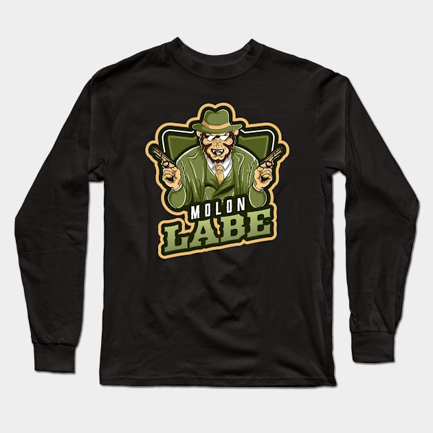 The Monkey With Guns Long Sleeve T-Shirt by Mega Tee Store